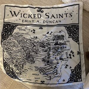 Wicked Saints Emily A Duncan Printed Map Square Scarf Book Novel Neckerchief 16”